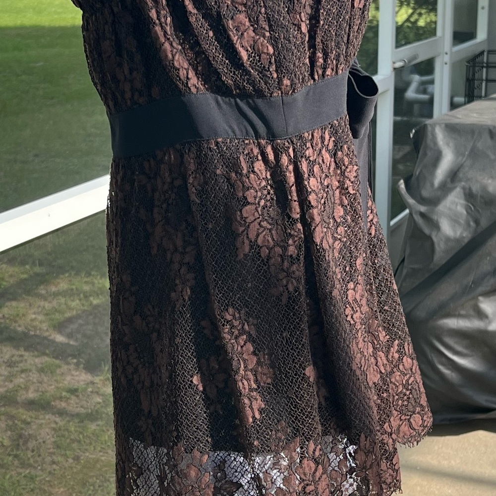Escada Escada Brown Floral Cotton Lace Babydoll Top Size 38 Beautiful - Picture 4 of 9